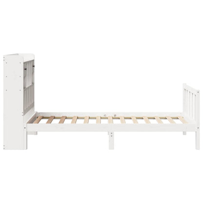 Letto Libreria senza Materasso Bianco 100x200 cm Legno di Pino