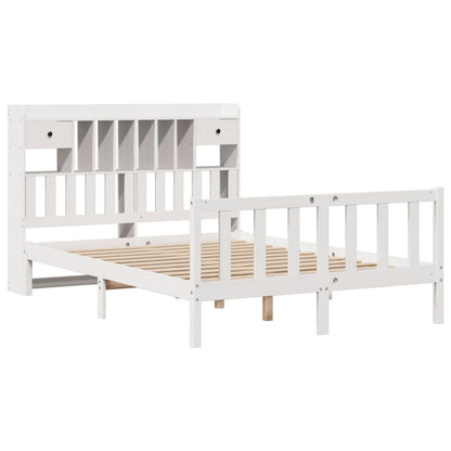 Letto Libreria senza Materasso Bianco 160x200 cm Legno di Pino