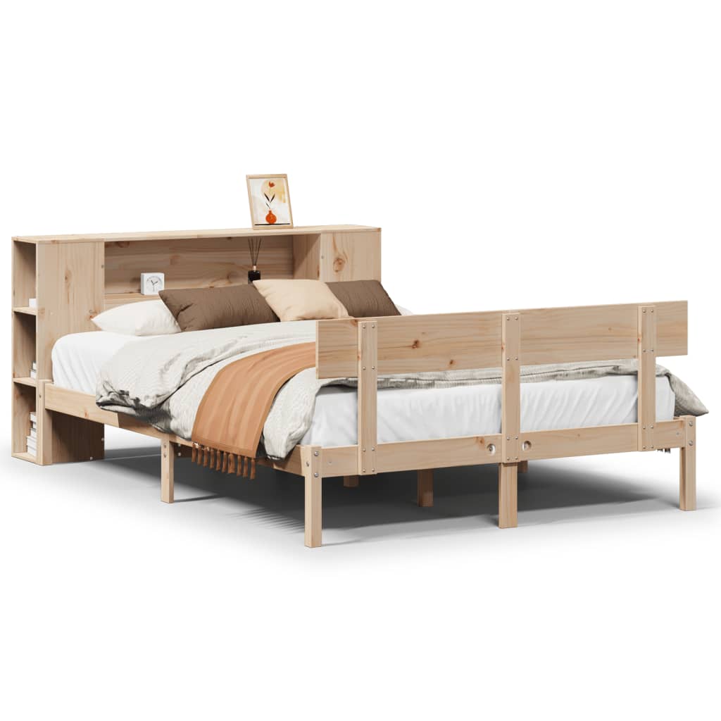 Letto Libreria senza Materasso 120x190cm Legno Massello di Pino - homemem39