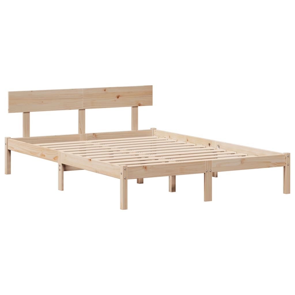 Letto Libreria senza Materasso 120x190cm Legno Massello di Pino - homemem39