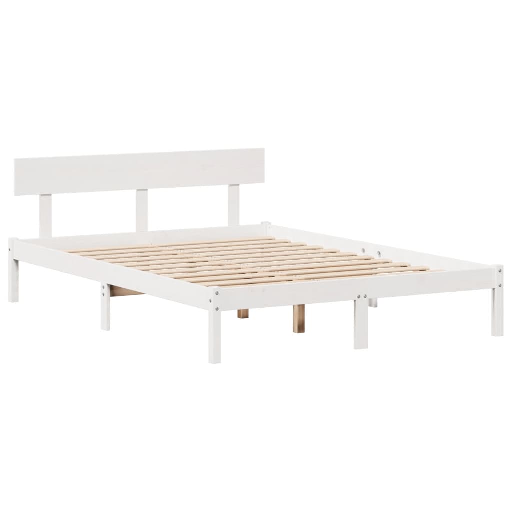 Letto Libreria senza Materasso Bianco 135x190 cm Legno di Pino