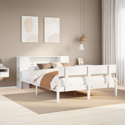Letto Libreria senza Materasso Bianco 140x200 cm Legno di Pino - homemem39