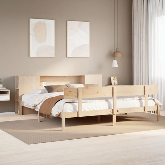 Letto Libreria senza Materasso 180x200 cm in Legno di Pino - homemem39