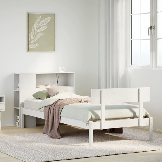 Letto con Libreria senza Materasso 75x190 cm in Legno Pino - homemem39