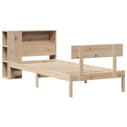 Letto Libreria senza Materasso 90x200 cm Legno Massello Pino - homemem39