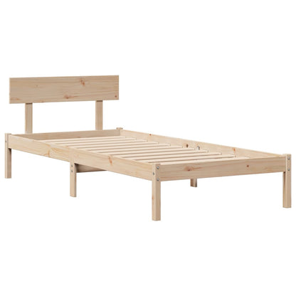 Letto Libreria senza Materasso 90x200 cm Legno Massello Pino - homemem39