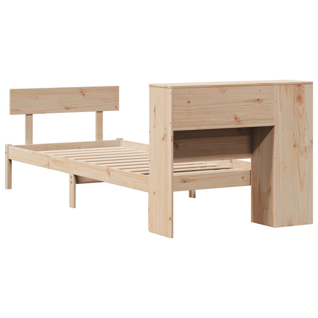 Letto Libreria senza Materasso 90x200 cm Legno Massello Pino - homemem39