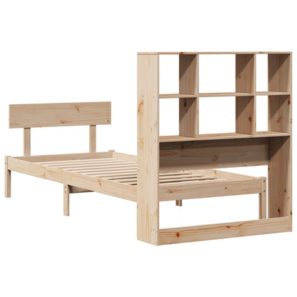 Giroletto con Libreria senza Materasso 75x190 cm in Legno Pino