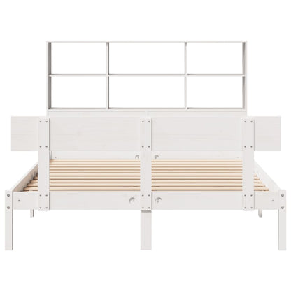 Letto Libreria senza Materasso Bianco 135x190 cm Legno di Pino