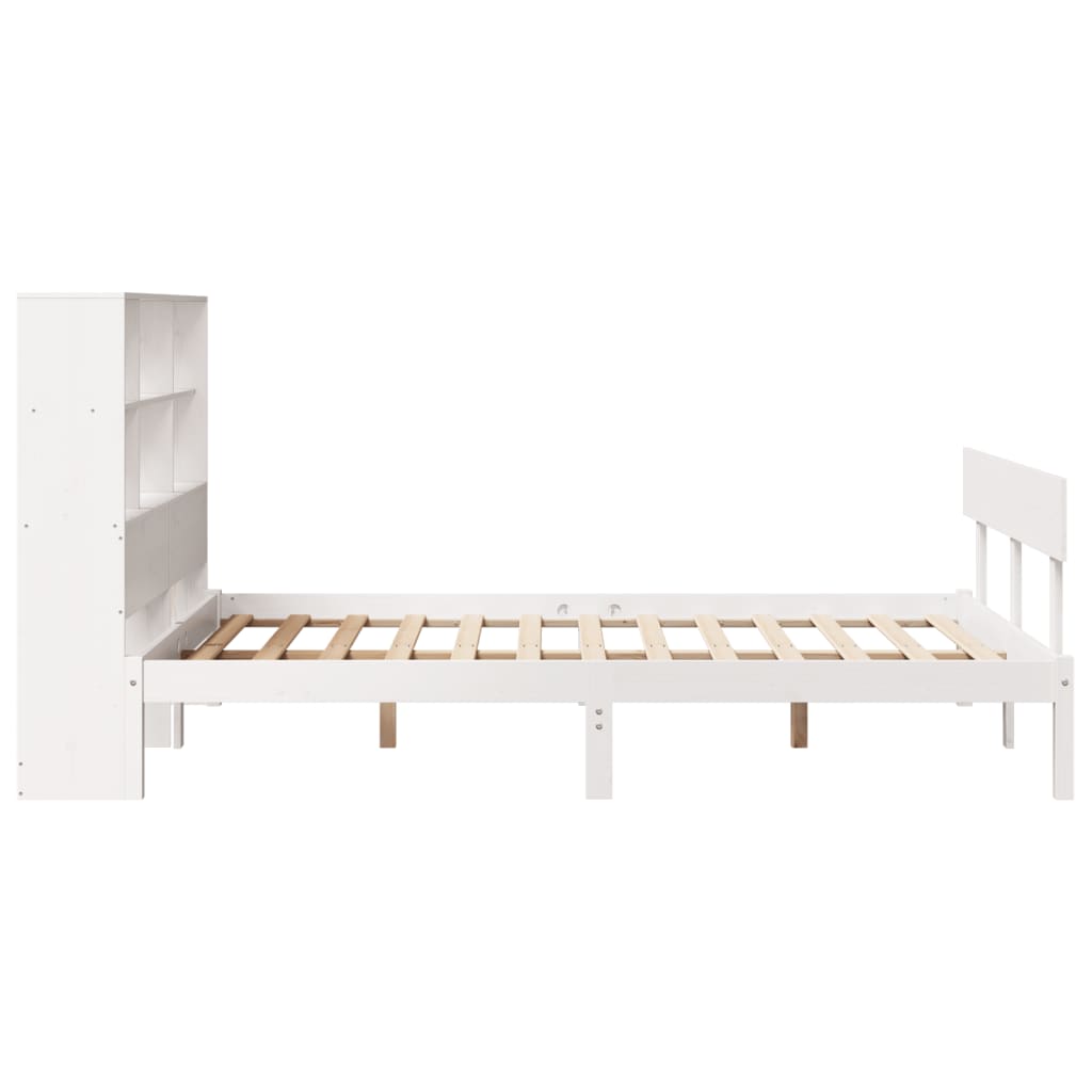 Letto Libreria senza Materasso Bianco 135x190 cm Legno di Pino