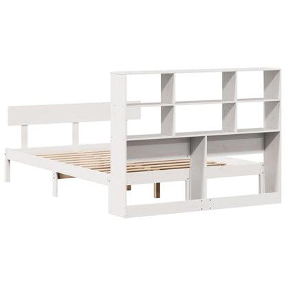 Letto Libreria senza Materasso Bianco 135x190 cm Legno di Pino