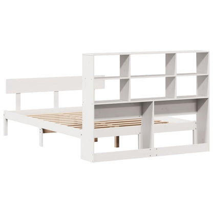 Letto Libreria senza Materasso Bianco 140x190 cm Legno di Pino