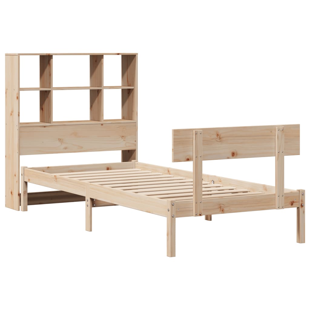 Letto Libreria senza Materasso 90x200 cm Legno Massello Pino - homemem39