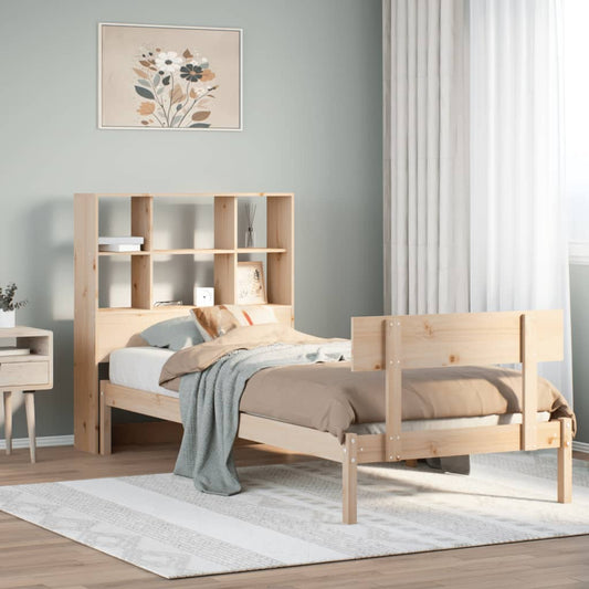 Letto Libreria senza Materasso 90x200 cm Legno Massello Pino - homemem39