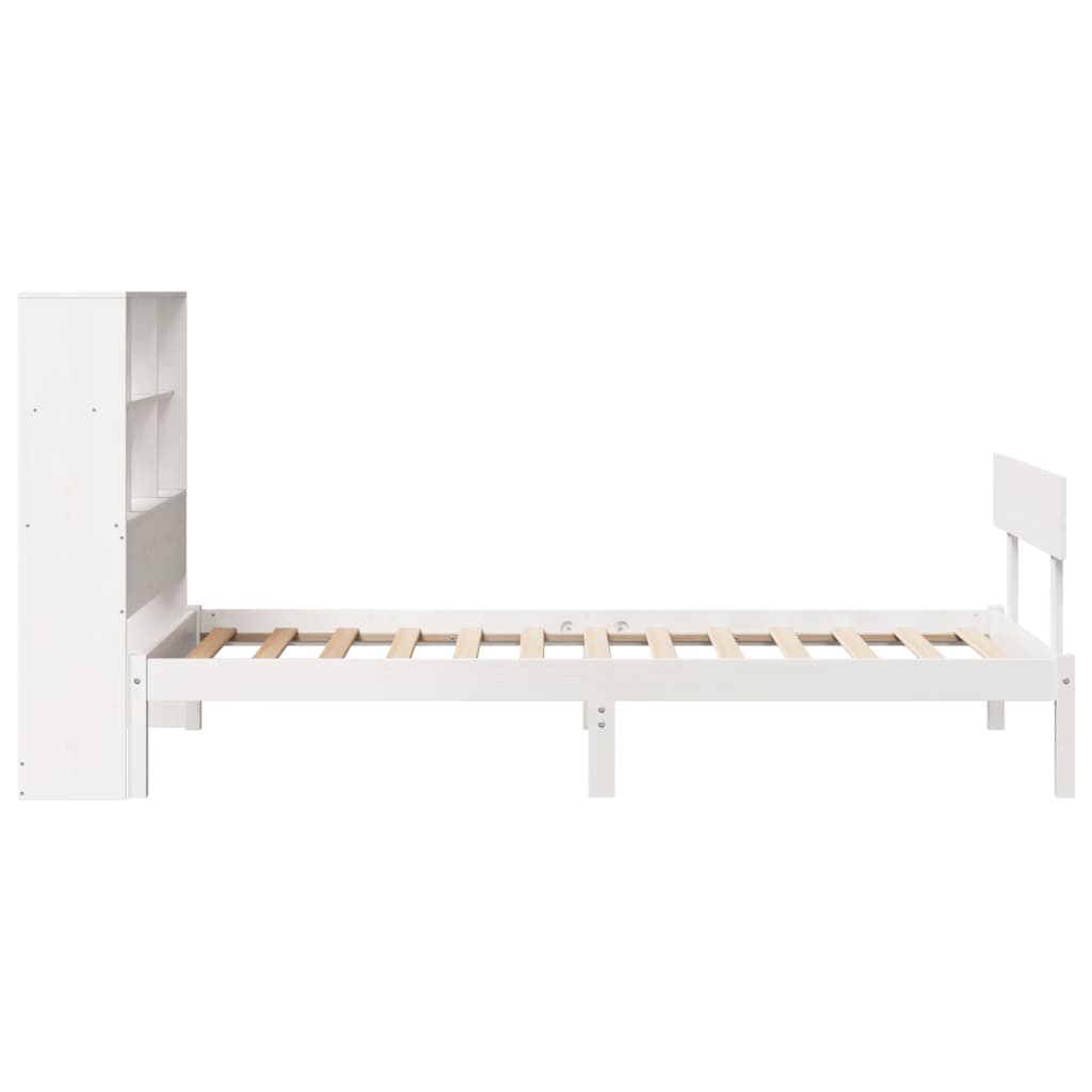 Letto Libreria senza Materasso Bianco 100x200 cm Legno di Pino