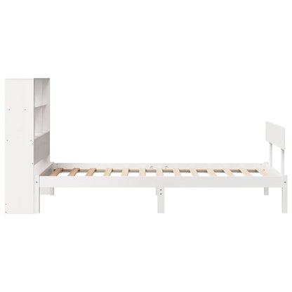 Letto Libreria senza Materasso Bianco 100x200 cm Legno di Pino