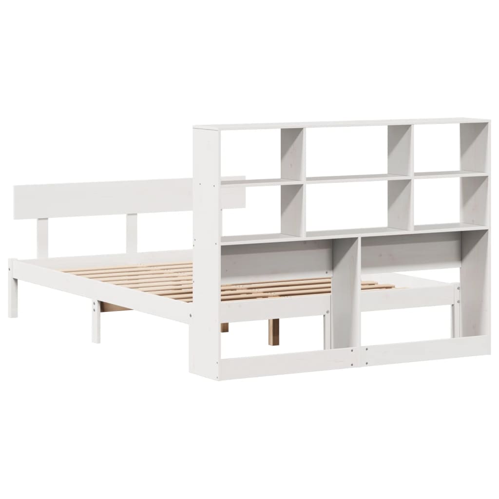 Letto Libreria senza Materasso Bianco 120x200 cm Legno di Pino - homemem39