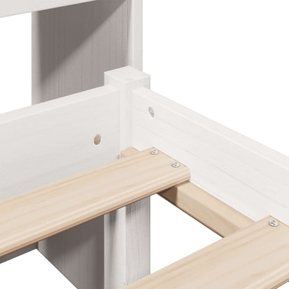 Letto Libreria senza Materasso Bianco 120x200 cm Legno di Pino - homemem39