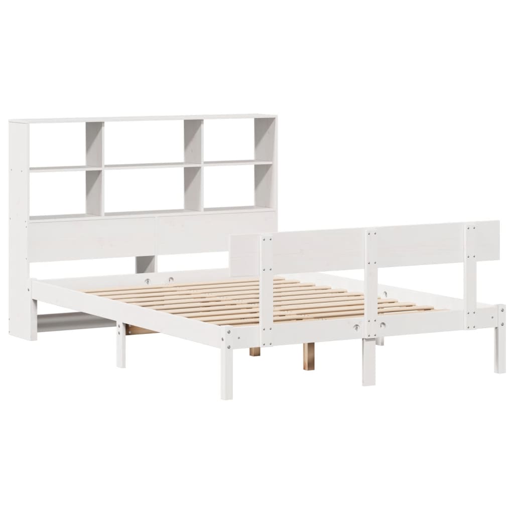 Letto Libreria senza Materasso Bianco 160x200 cm Legno di Pino