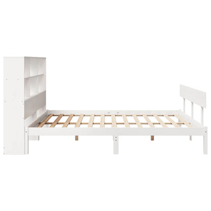 Letto Libreria senza Materasso Bianco 200x200 cm Legno di Pino