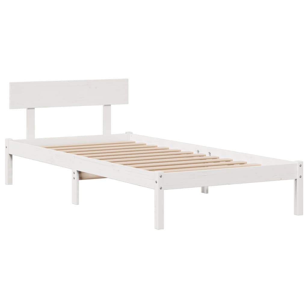 Letto con Libreria senza Materasso 75x190 cm in Legno Pino