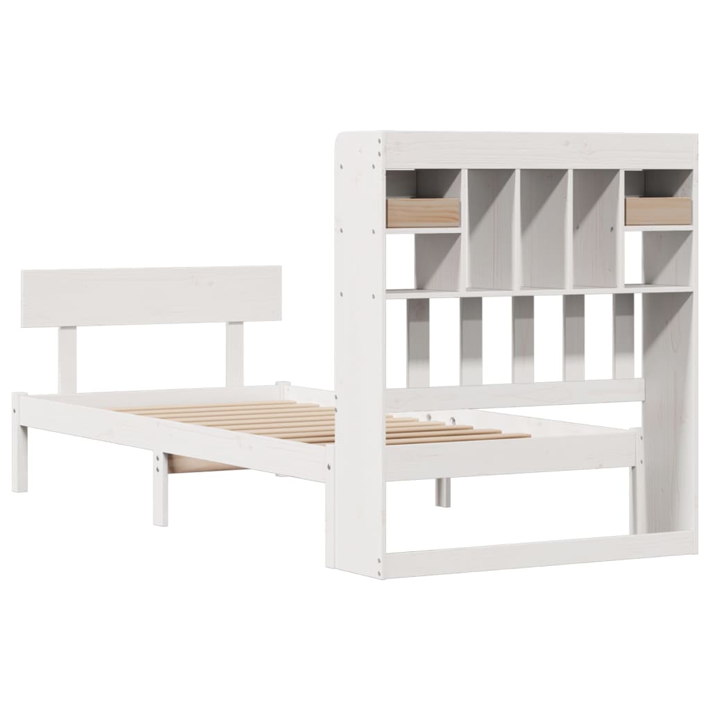 Letto con Libreria senza Materasso 75x190 cm in Legno Pino