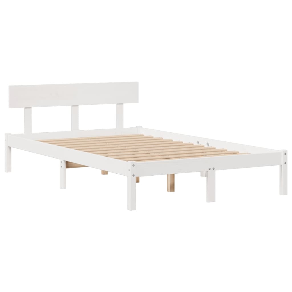 Letto Libreria senza Materasso Bianco 120x190 cm Legno di Pino