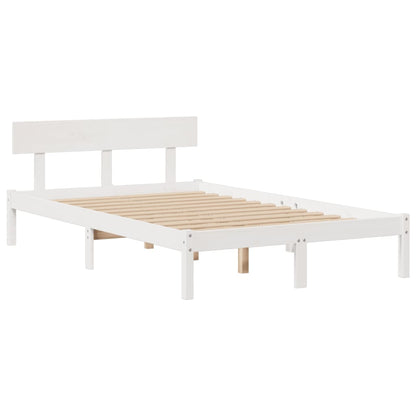 Letto Libreria senza Materasso Bianco 135x190 cm Legno di Pino