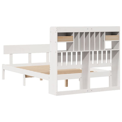 Letto Libreria senza Materasso Bianco 135x190 cm Legno di Pino