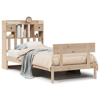 Letto Libreria senza Materasso 90x200 cm Legno Massello Pino