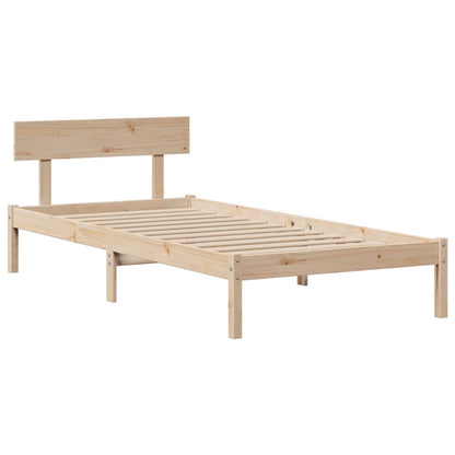 Letto Libreria senza Materasso 90x200 cm Legno Massello Pino