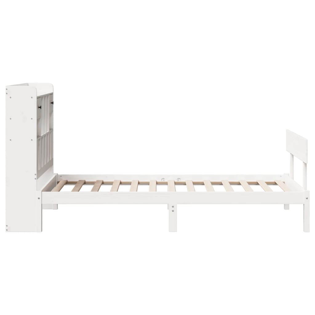 Letto Libreria senza Materasso Bianca 90x200 cm Legno di Pino - homemem39