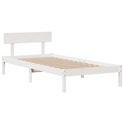 Letto Libreria senza Materasso Bianco 100x200 cm Legno di Pino