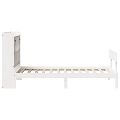 Letto Libreria senza Materasso Bianco 100x200 cm Legno di Pino