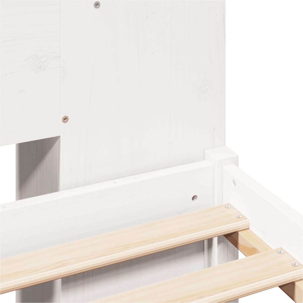 Letto Libreria senza Materasso Bianco 120x190 cm Legno di Pino - homemem39