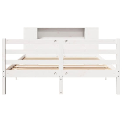 Letto Libreria senza Materasso Bianco 135x190 cm Legno di Pino