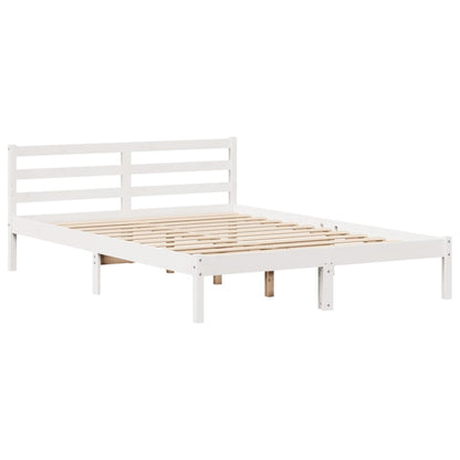 Letto Libreria senza Materasso Bianco 135x190 cm Legno di Pino