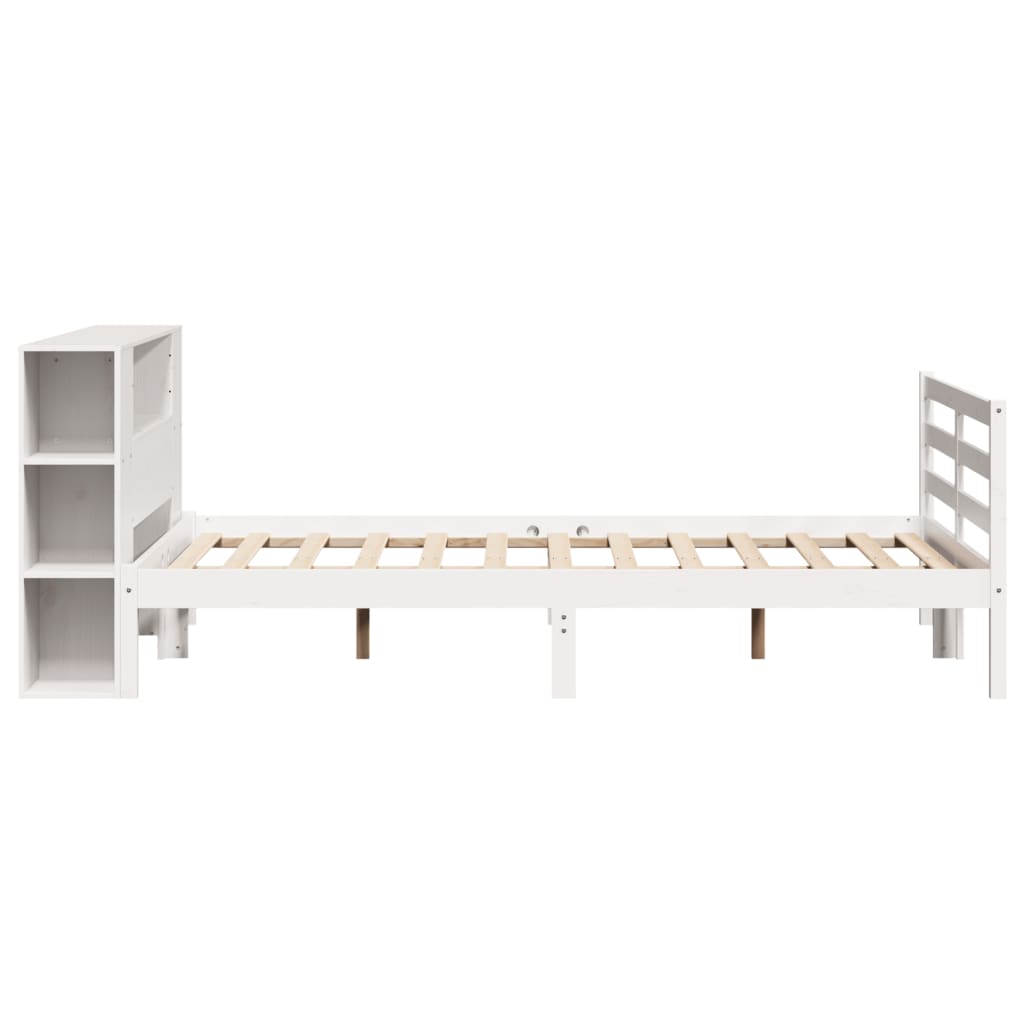 Letto Libreria senza Materasso Bianco 135x190 cm Legno di Pino