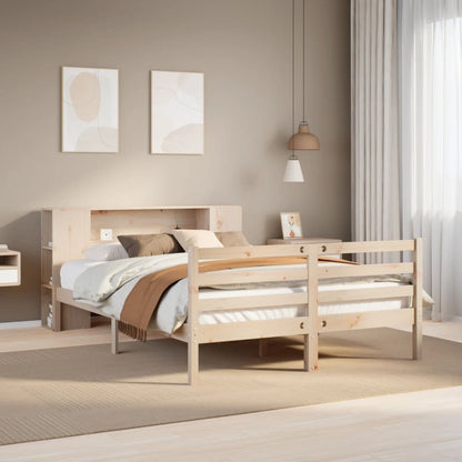 Letto Libreria senza Materasso 120x200cm Legno Massello di Pino - homemem39