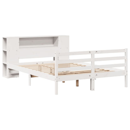 Letto Libreria senza Materasso Bianco 150x200 cm Legno di Pino