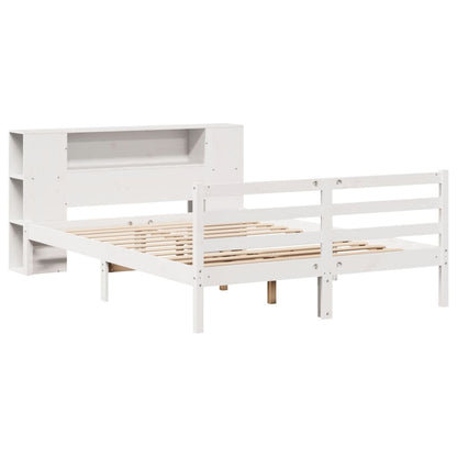 Letto Libreria senza Materasso Bianco 160x200 cm Legno di Pino