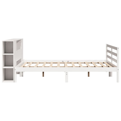 Letto Libreria senza Materasso Bianco 200x200 cm Legno di Pino