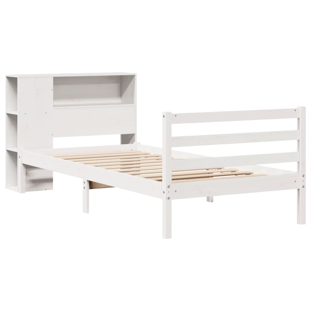 Letto con Libreria senza Materasso 75x190 cm in Legno Pino