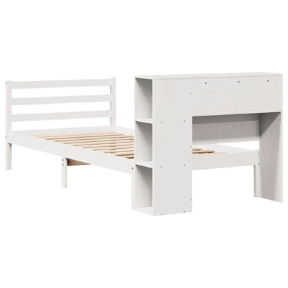 Letto con Libreria senza Materasso 75x190 cm in Legno Pino