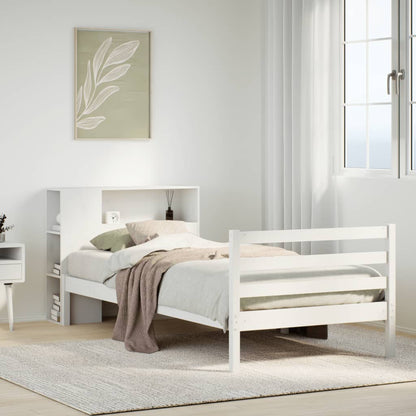 Letto con Libreria senza Materasso 75x190 cm in Legno Pino