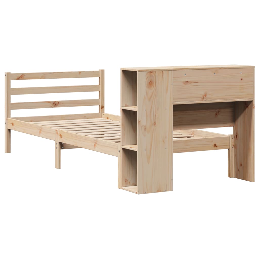 Letto Libreria senza Materasso 90x190 cm Legno Massello Pino