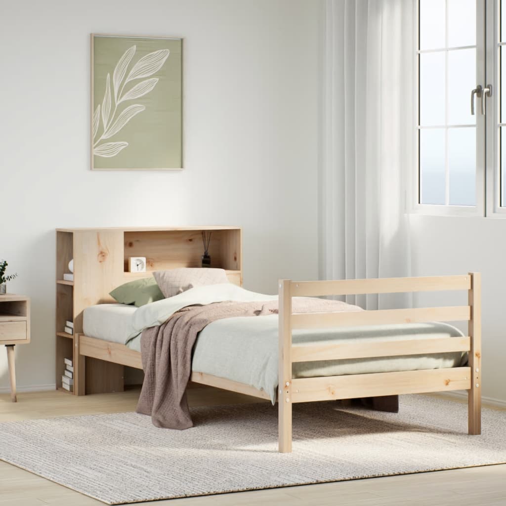 Letto Libreria senza Materasso 100x200 cm in Legno di Pino