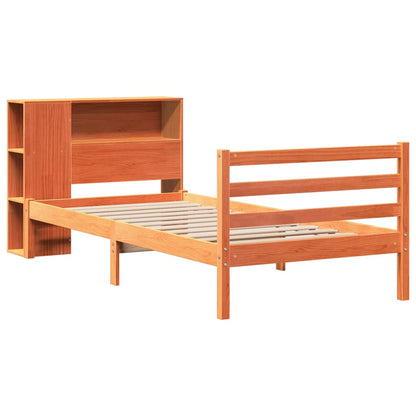 Letto Libreria senza Materasso Marrone Cera 75x190 cm Legno