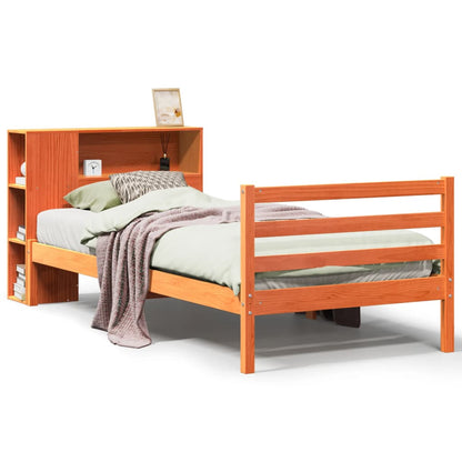 Letto Libreria senza Materasso Marrone Cera 100x200 cm Legno - homemem39