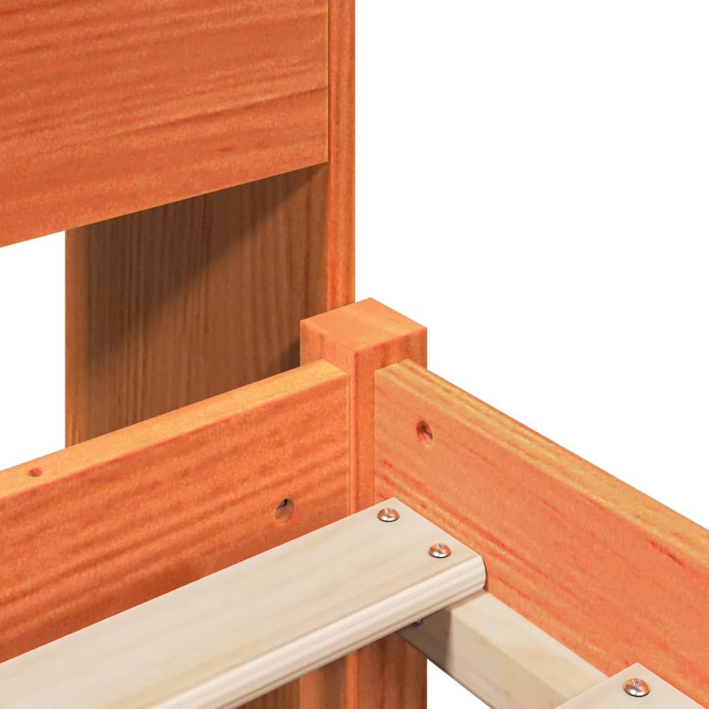 Letto Libreria senza Materasso Marrone Cera 100x200 cm Legno - homemem39